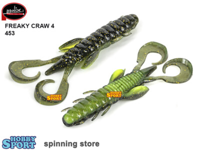 FREAKY CRAW 4" MOLIX COLORE 453 UV WATERMELON GOLD CHART PESCA BLACK BASS LAGO