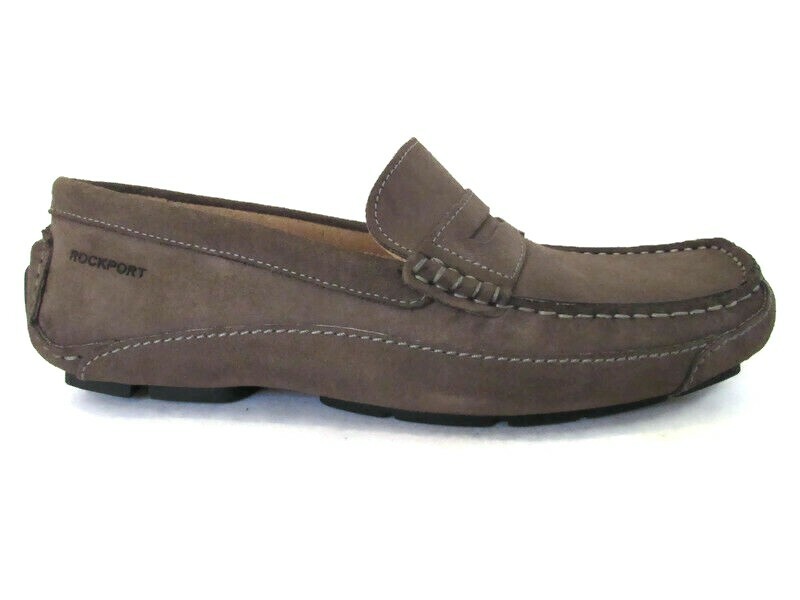 

ROCKPORT LUXURY CRUISE PENNY Мужские слипоны темно-серого цвета с мокасинами, #CH3741, Dark taupe, ROCKPORT LUXURY CRUISE