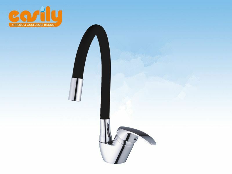 Miscelatore Rubinetto Monocomando Per Lavello Cucina Canna Flessibile Nero dfh