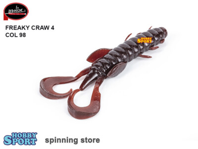 FREAKY CRAW 4" MOLIX COLORE 98 COLA SPINNING BLACK BASS LAGO FIUME