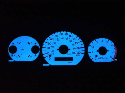 Blue/Green Glow Gauges Face Overlay Fit For 99-03 Mitsubishi Galant De GTZ LS