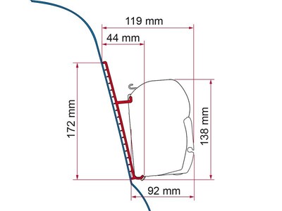 Fiamma F45 Adapter für GFK Hochdach