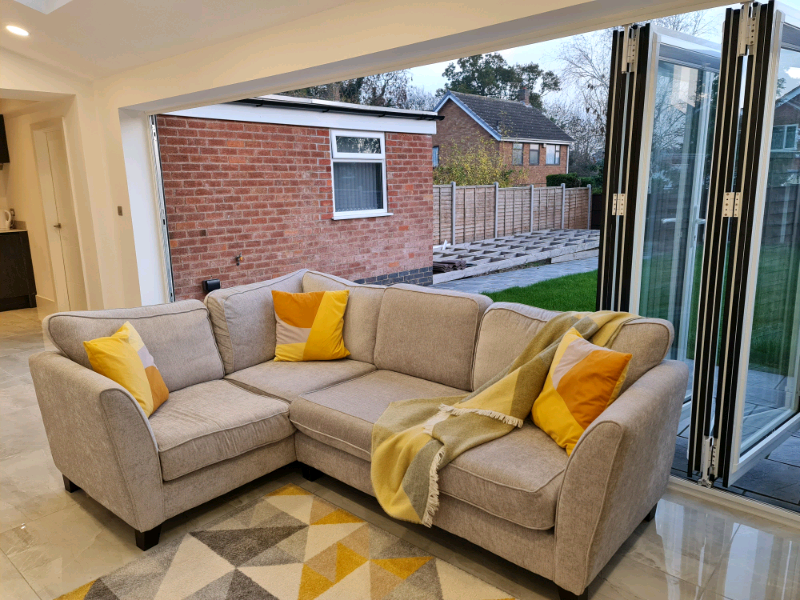 L Shaped NEW Grey Sofa For Sale + 4year extended warranty. in Leicester, Leicestershire Gumtree