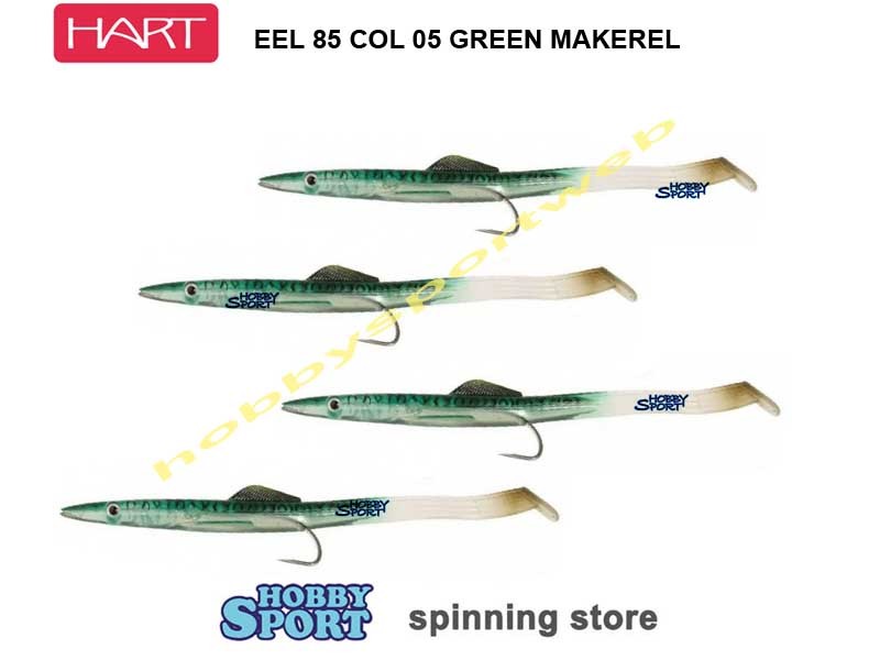 HART EEL 85 COL 05 GREEN MAK SILICONICO ROCK & STREET 8,5 CM SPINNING MARE 4 PZ