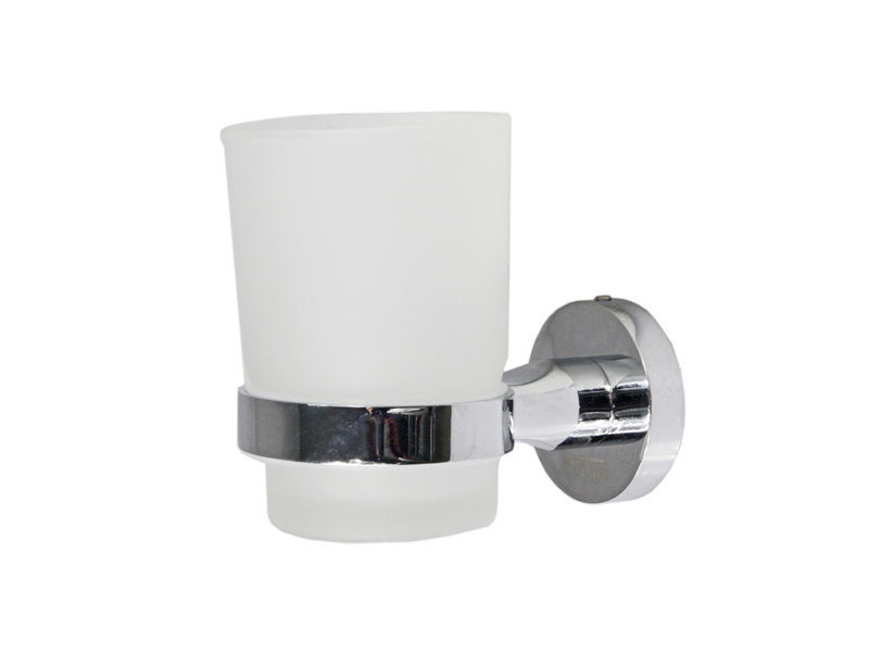 Bicchiere Porta Spazzolino Dentifricio Da Muro Acciaio Vetro Fissaggio Viti dfh