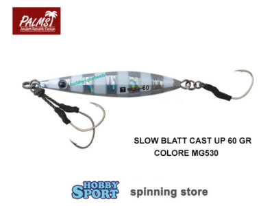 PALMS SLOW BLATT CAST UP 60 GR COL MG530 SILVER GLOW 102 MM METAL JIG SLOW PITCH