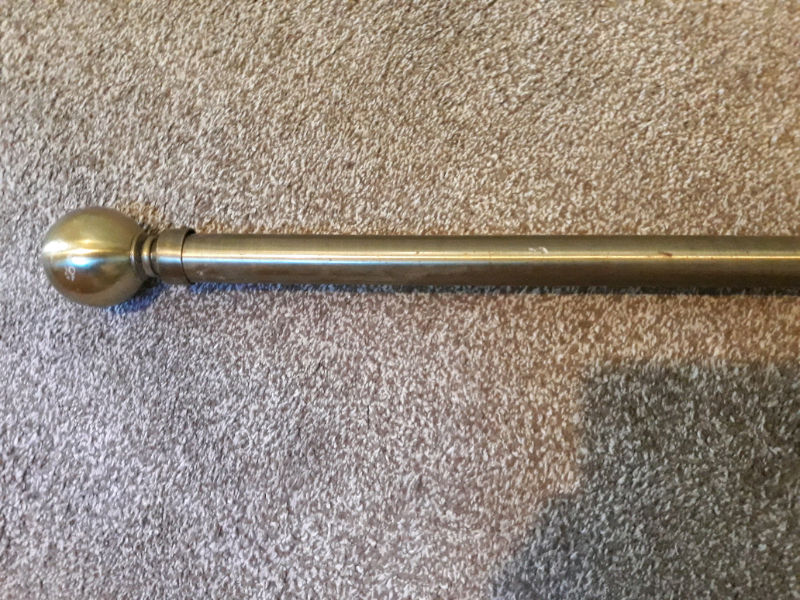 Brass Dunelm Curtain Pole With Brackets And Matching Hold Backs