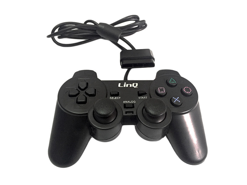 Joypad Compatibile con PlayStation 2 PS2 Nero LinQ Modello GAMEPAD/PS2