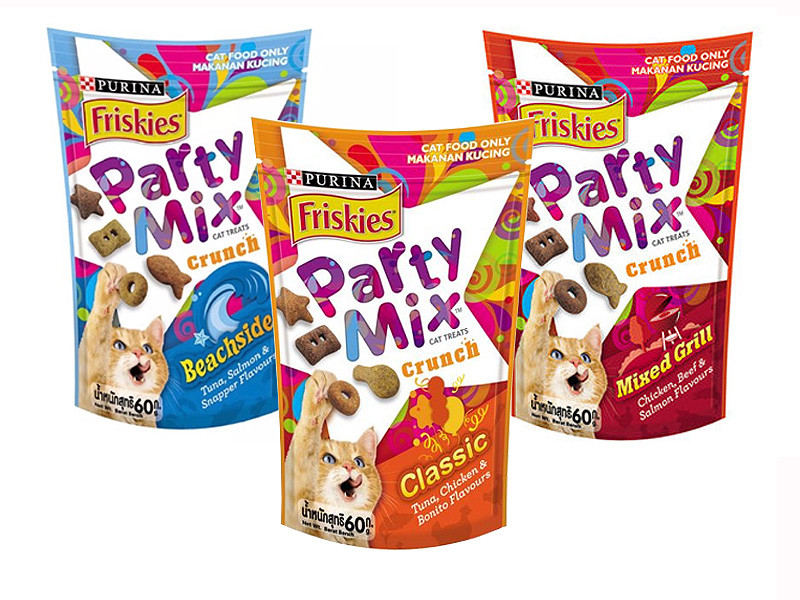 Purina Friskies Party Mix Cat Treats Crunch Grill Snacks Feline Feeding 60g. eBay