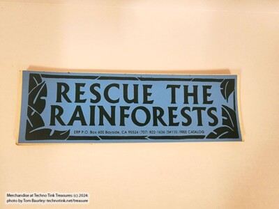 RESCUE THE RAINFOREST Bumper Sticker