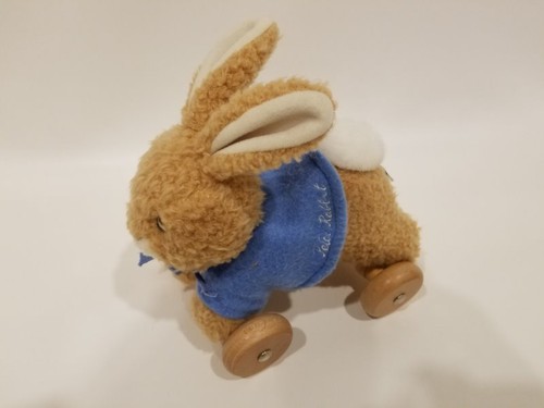Vintage Eden Wood Plush Peter Rabbit Pull Toy Beatrix Potter 1996