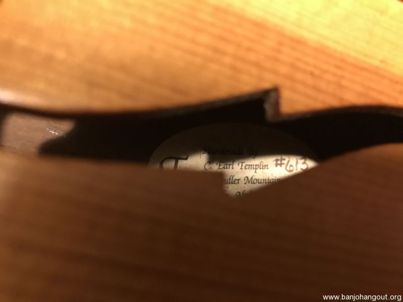 Earl Templin walnut mountain dulcimer # 613 w/possum board & book