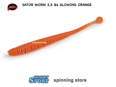MOLIX SATOR WORM 2,5" COL 84 GLOWING ORANGE  SPINNING  ROCK FISHING 15 PZ