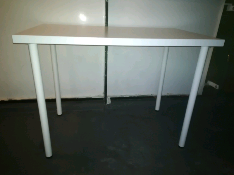 Ikea white study table/Desk with removal legs for easy storage in
