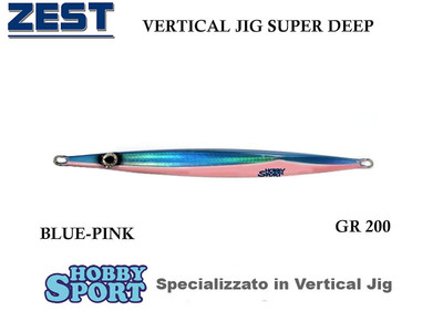 VERTICAL JIG ZEST SUPER DEEP 200 GR COLORE HL 9 BLU-PINK RICCIOLA DENTICE