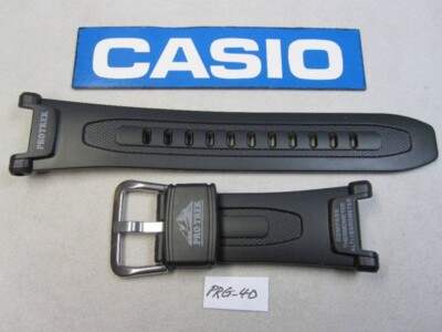 Genuine Casio Pro Trek PRG-40 PRG-240 PRG40 PRG240 black resin watch band strap