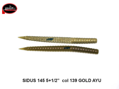 MOLIX SIDUS 145  COL. 139 GOLD AYU SILICONICO PESCA SPINNING LAGO BLACK BASS
