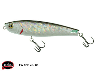 MOLIX TW 95B TOP WATER WTD 14 GR COLORE 08 SILVER BAIT SPINNING MARE LAGO ASPIO