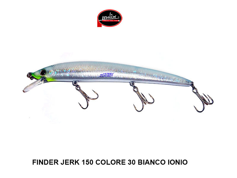 MOLIX  FINDER JERK 150  COL  30 BIANCO IONIO SPINNING  MARE SPIGOLA SERRA