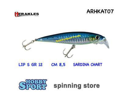 HERAKLES LIP 95 S  Col. SARDINA CHART BLU 12 gr SINKING 9.5 cm x SPIGOLA