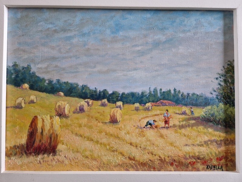 Christian Xapella Huile Sur Toile Les Meules De Foin Peinture Tableau