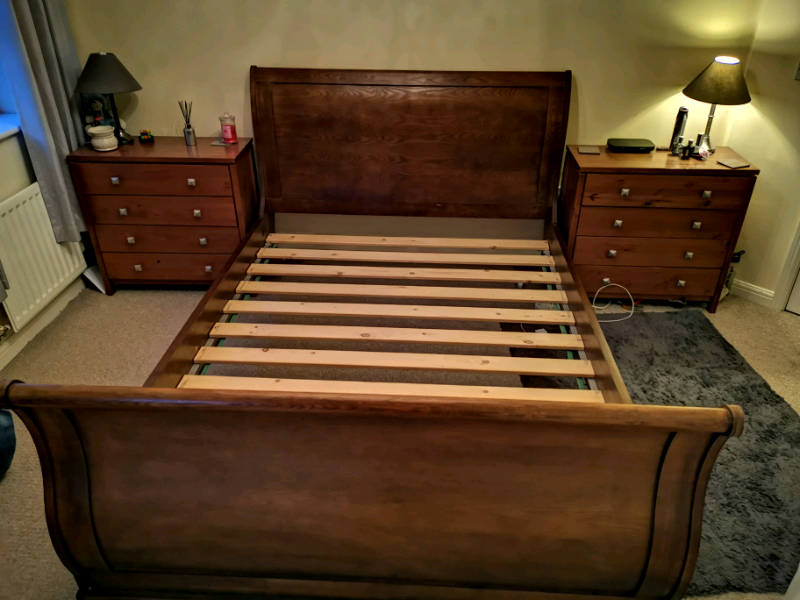 Kingsize wooden sleigh bed in Tuffley, Gloucestershire Gumtree