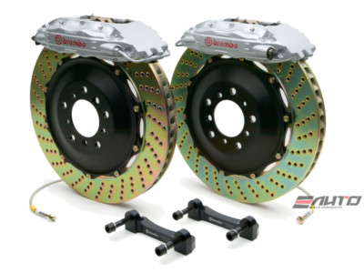 Brembo Rear  GT Brake BBK 4pot Silver 380x32 Drill Escalade Chevy GMC 1500 07-14