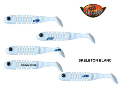 SKELETON DELALANDE 8CM col10 WHITE SILICONICO SPINNING 5PZ BASS SPIGOLA 67150238
