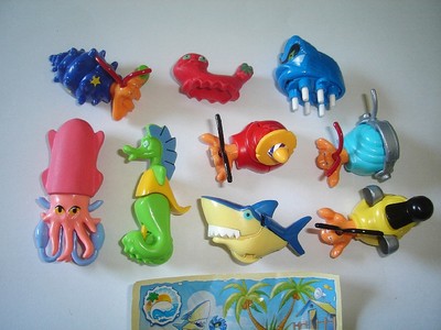 KINDER SURPRISE SET - MARINE ANIMALS - TOYS FIGURINES MINIATURES COLLECTIBLES