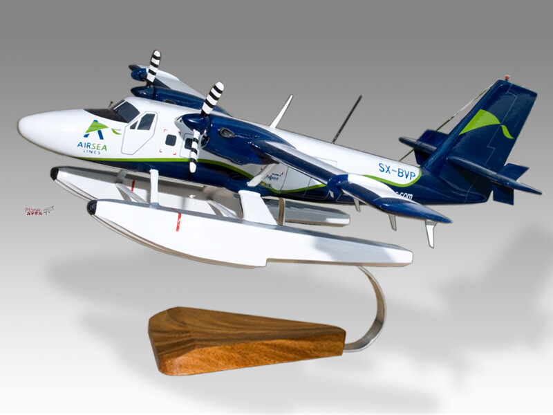 De Havilland DHC-6-300 Twin Otter Biplane AirSea Lines Handcrafted Display Model