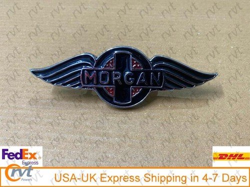 VINTAGE MORGAN CARS CAR METAL BONNET HOOD BADGE EMBLEM BLACK & CHROME