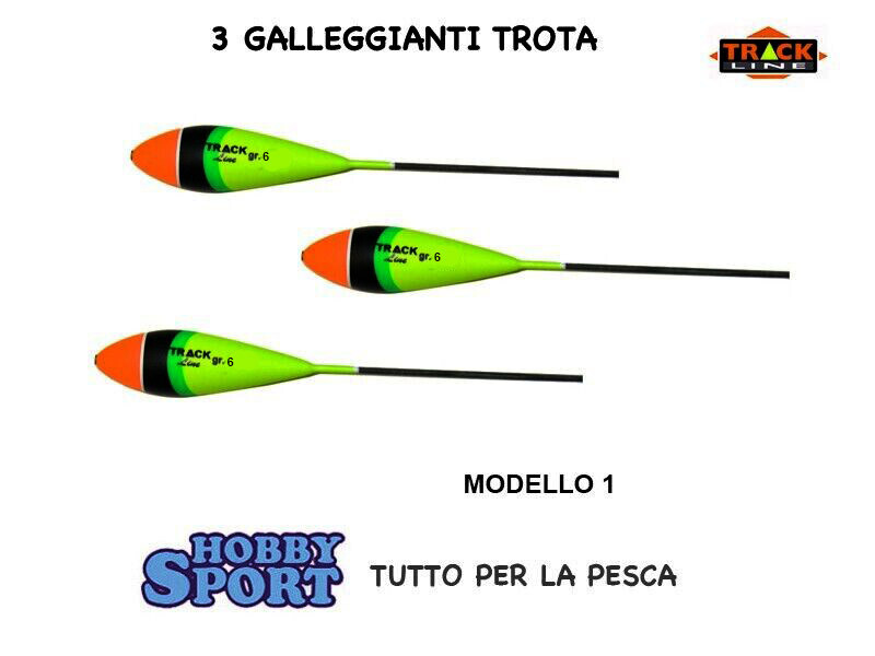 GALLEGGIANTI TROTA TRACK MODELLO 1 PESO 6 GR FORO PASSANTE CONF 3 PZ