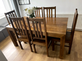 6 seater mango wood dining table 