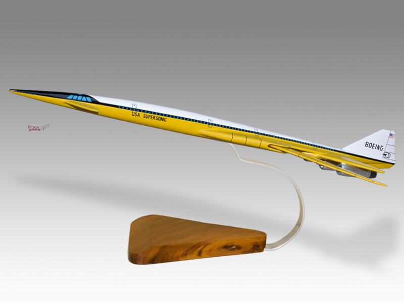 Boeing SST - Moveable Wings  Solid Mahogany Wood Handcrafted Display Model