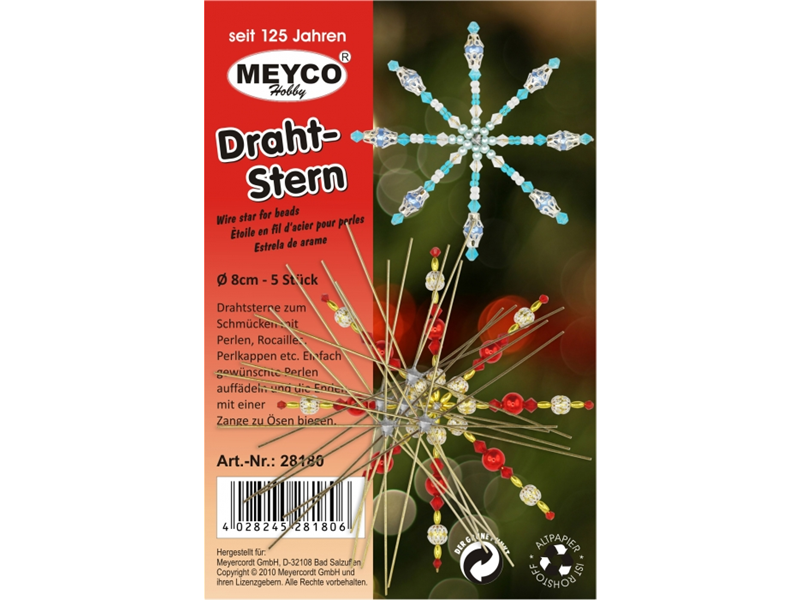 Drahtsterne 10cm, 5 Stück