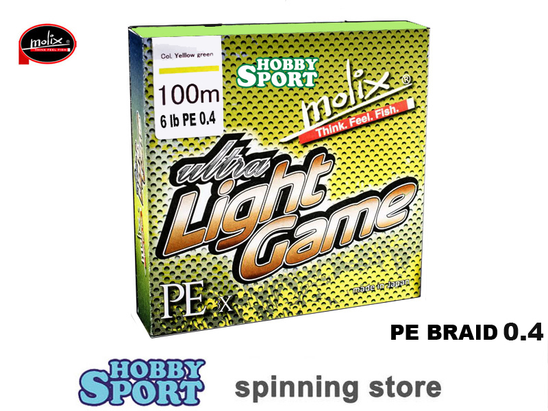 TRECCIATO BRAIDED MULTIFIBRA PE 0.4 - 6 LB 100 MT - MOLIX ULTRA LIGHT GAME