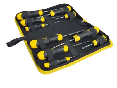 STANLEY CUSHION GRIP  Screwdriver Set in Wallet, 10 Piece STA265014W