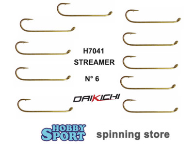 2 CONF. AMI DAIKICHI STREAMER SERIE H7041 SIZE 6 BRONZATO  PESCA MOSCA TROTA