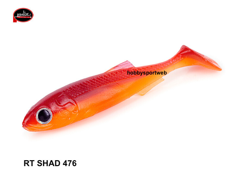 MOLIX RT SHAD 2,8" COLORE 476 UV GOLDFISH   6 PZ SPINNING LAGO FIUME BLACK BASS