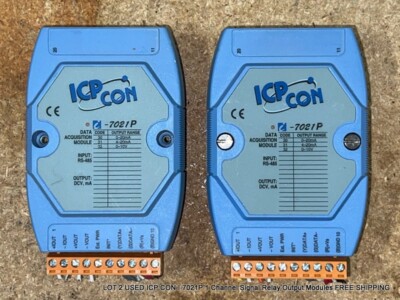 LOT 2 USED ICP CON I-7021P 1 Channel Signal Relay Output Modules FREE SHIPPING