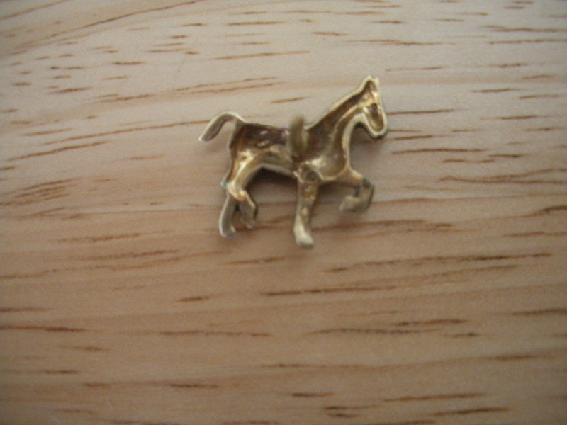 14k Gold Brown Enamel Pony Horse Tie Tac ~ Lapel Pin ~ Hat Pin
