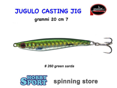 MOLIX  JUGULO CASTING 20 GR COL. 260 GREEN SARDA ORIGINALE SPINNING MARE