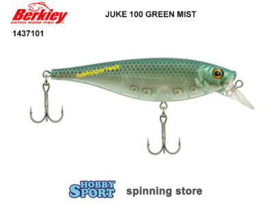 BERKLEY JUKE 100 SHALLOW GREEN MIST 18 GR SLOW RISE 10 CM RATTLE SPIN MARE LAGO