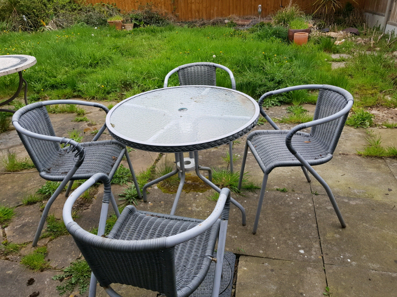Garden glass table and 4 chairs | in Stretton, Staffordshire | Gumtree