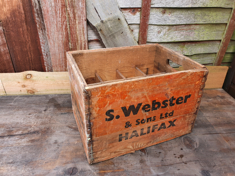 Vintage 1960s Wooden beer crate. Webster & sons Halifax in Rothwell