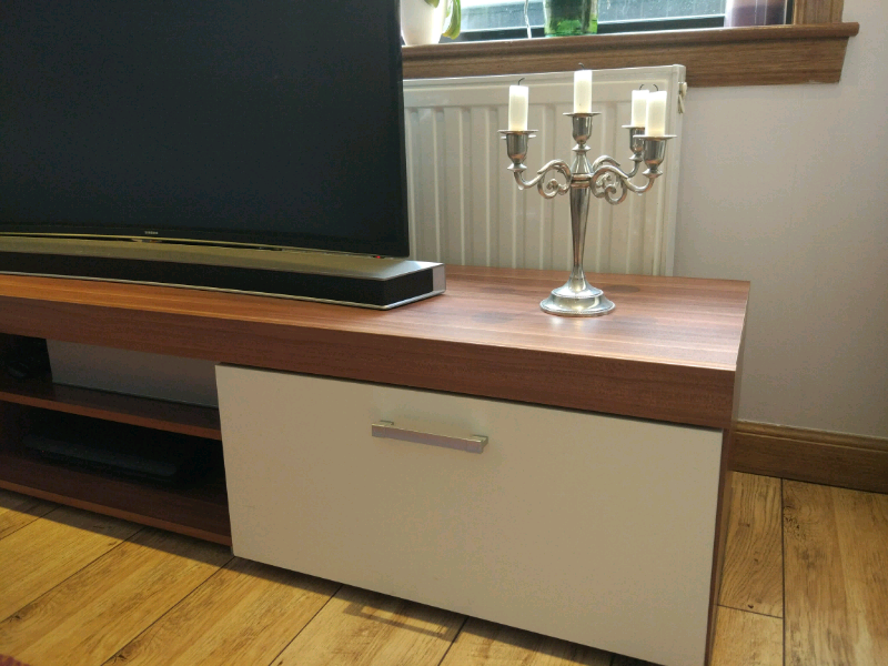 Sydney 2 Metre White & Walnut 2 Door TV Extra Large Unit in
