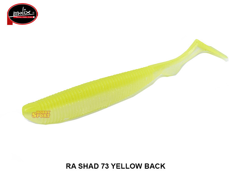MOLIX RA SHAD 3,8' COL 73  YELLOW BACK SPINNING MARE SPIGOLA LAGO BASS