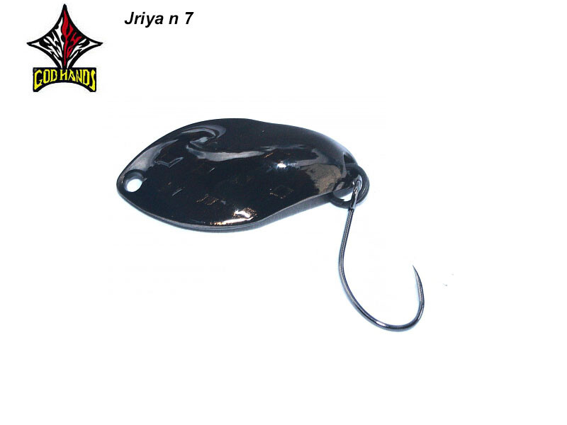 GOD HANDS JRIYA SPOON 2,2 GR COL. 7 ALL BLACK  AREA TROUT SPINNING JAPAN