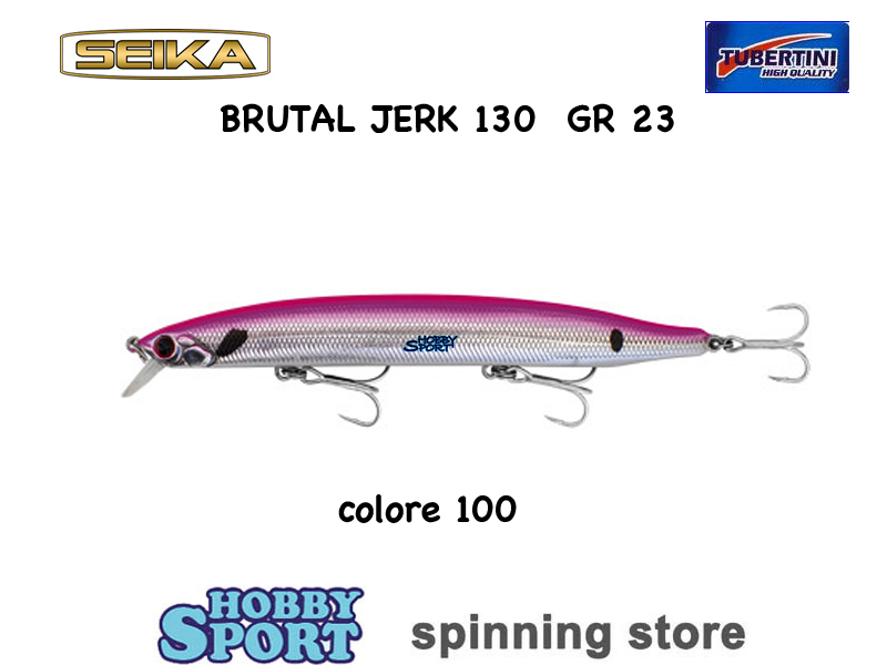 SEIKA BRUTAL JERK 130mm COL 100 PINK SILVER 23gr SINKING MINNOW SPINNING MARE
