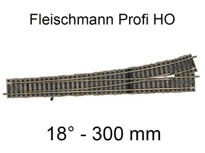Aiguillage droit à gauche 300 mm voie Profi HO